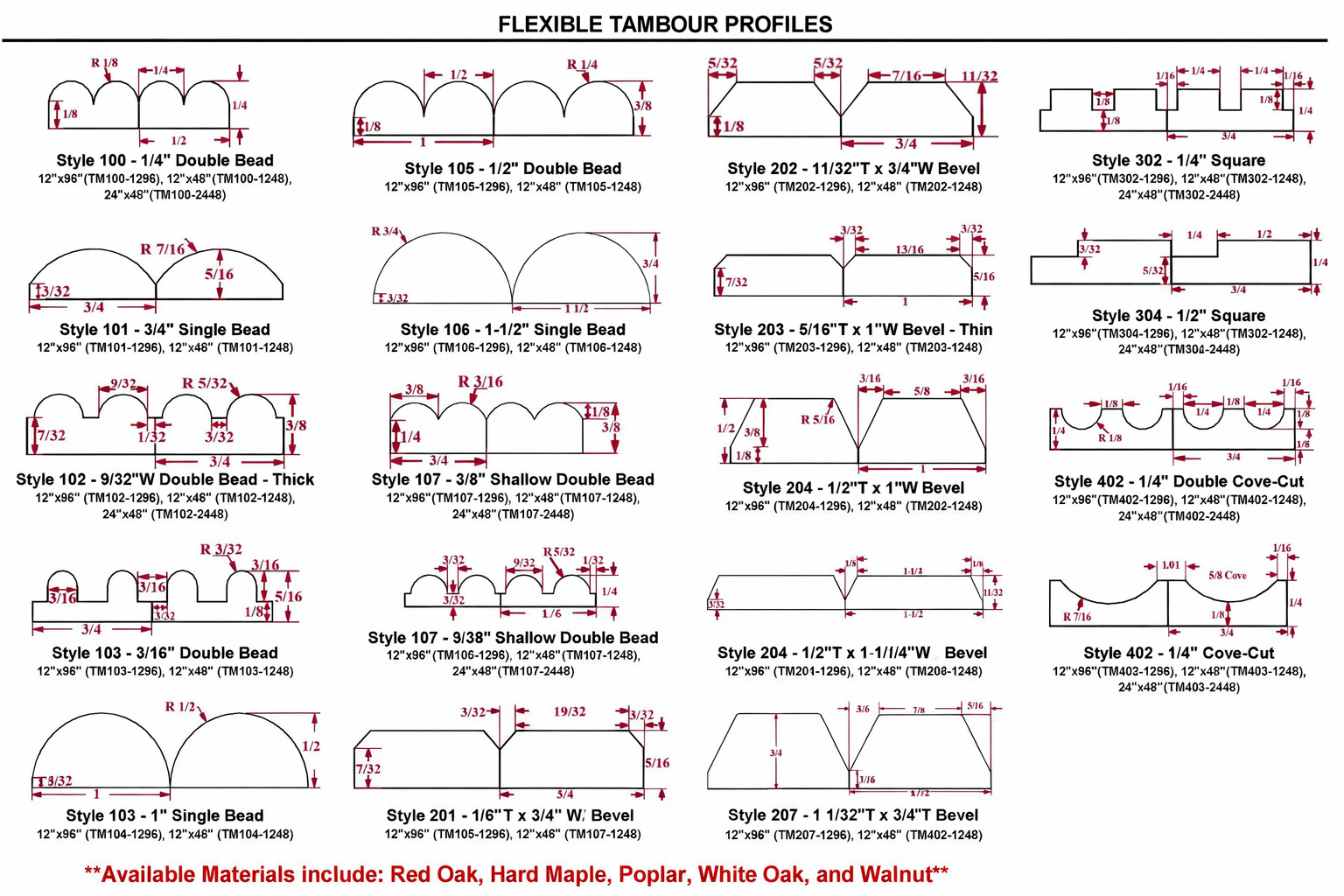 Tambour Wall Panel Sample Kit