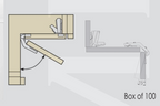 Ø35 135° Corner Clip-On Hinge 1-3/8″ (Non-Soft-Close) with Adjustable Plate & Screws