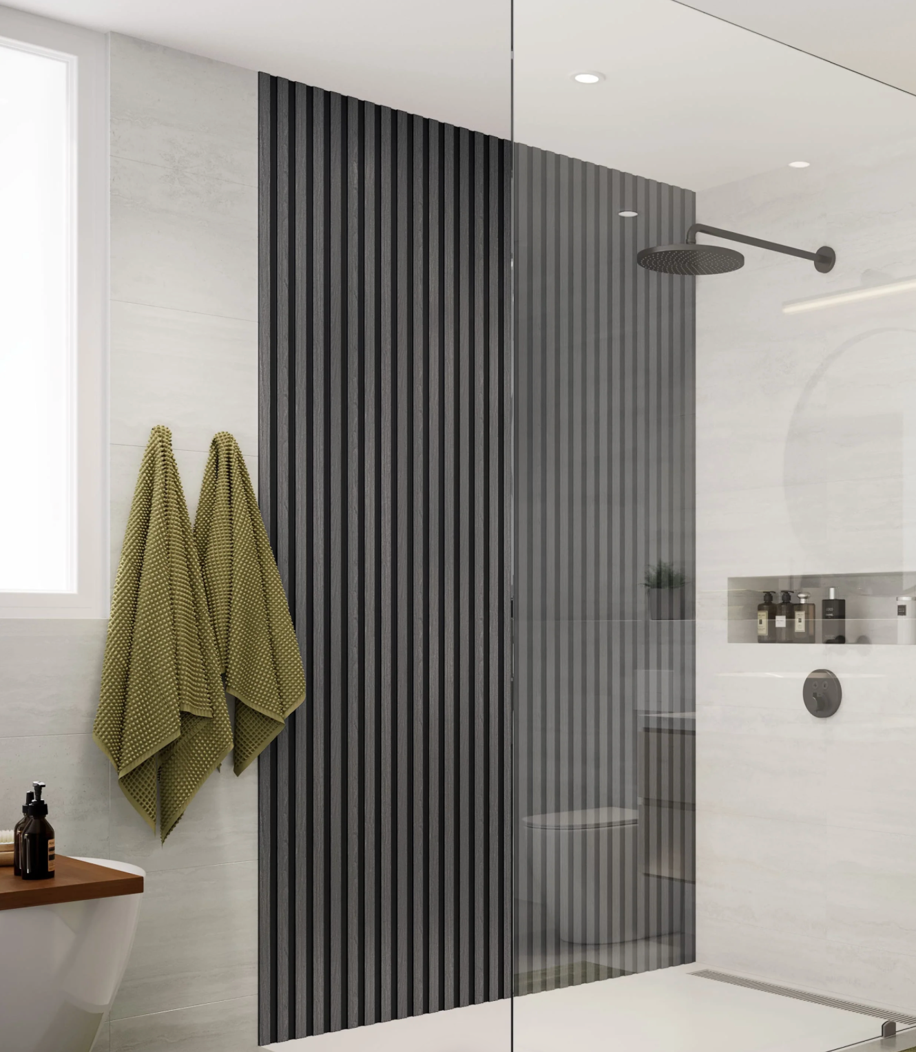 Slatpanel Hydro White Waterproof Wall Panels