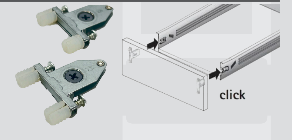 Front Fixing Drawer Connector With Dowel