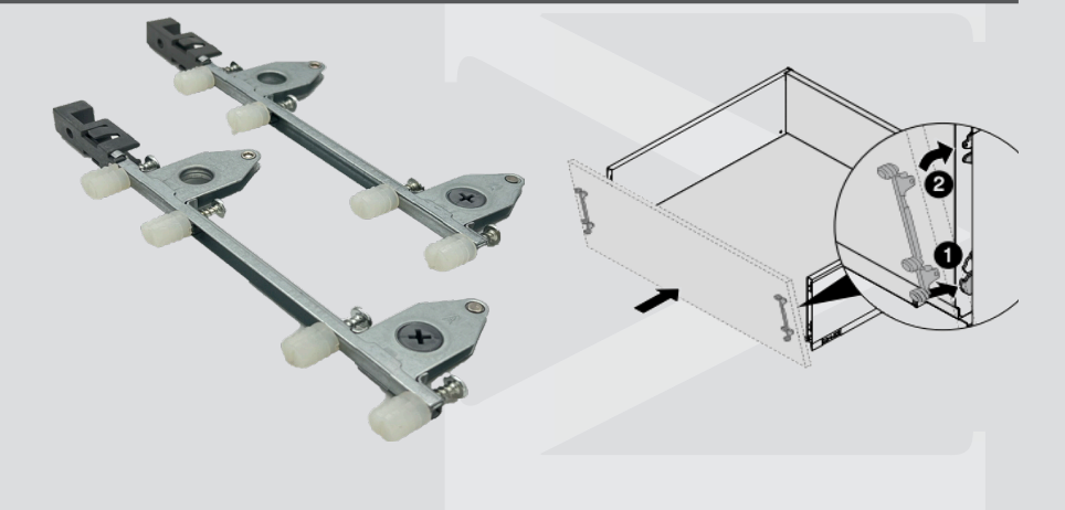 Front Fixing Drawer Connector With Dowel
